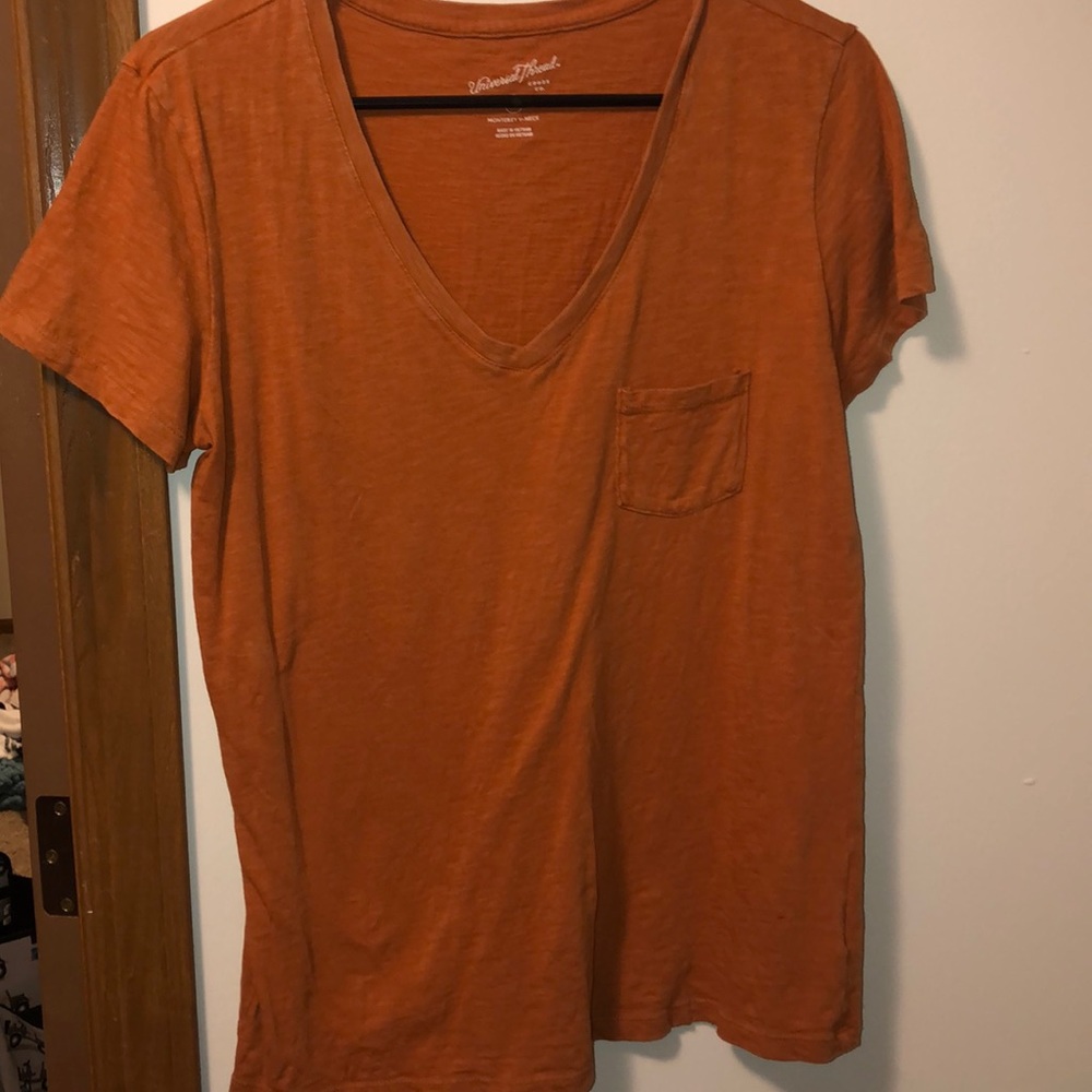 Burnt orange V neck